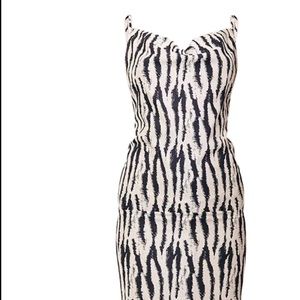 Never worn with tags white zebra print cowl neck maxi dress
